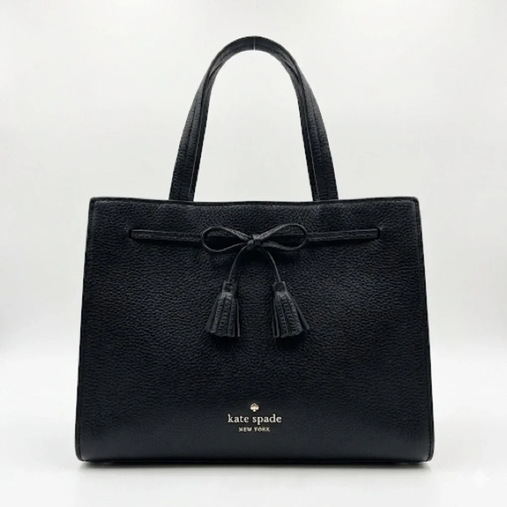 Kate Spade Zip Top Work Tote Structured Leather Black